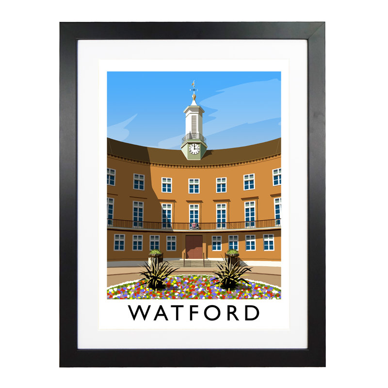 Watford Portrait - Print, Black Framed, 40cm H x 30cm W x 3cm D