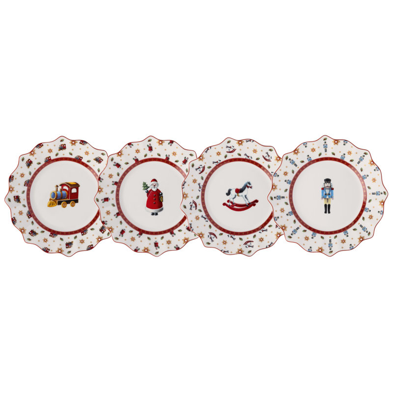 Ensemble de 4 assiettes de Noël de la collection de Noël Delight de Villeroy & Boch