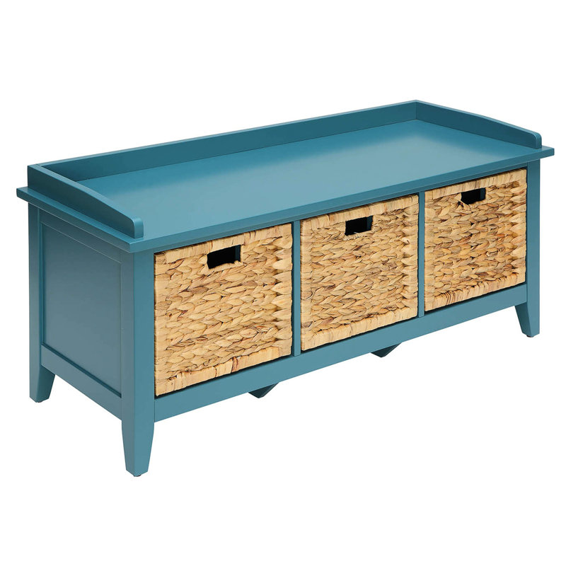 Banc sarcelle avec 3 tiroirs pour la chambre à coucher - et style moderne dans 3 rangements élégants