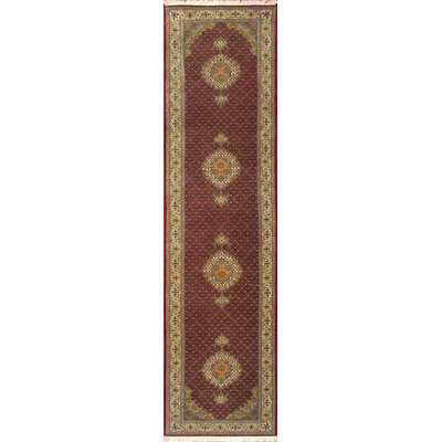 Baku Hand Knotted Oriental Area Rug in Red/Beige