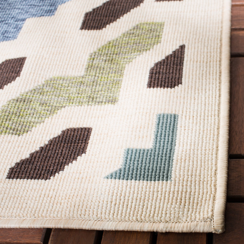 Northpoint Performance Geometric Indoor/Outdoor Area Rug, Round 6'7"
