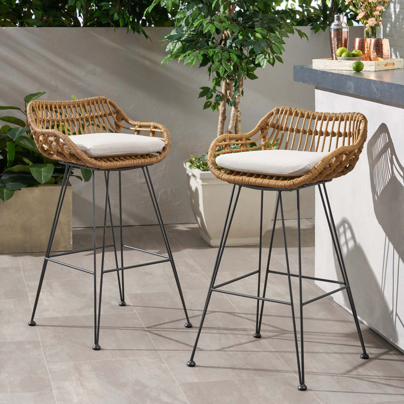 Tabouret de bar pour comptoir de cuisine, coin-repas Dale, Marron clair