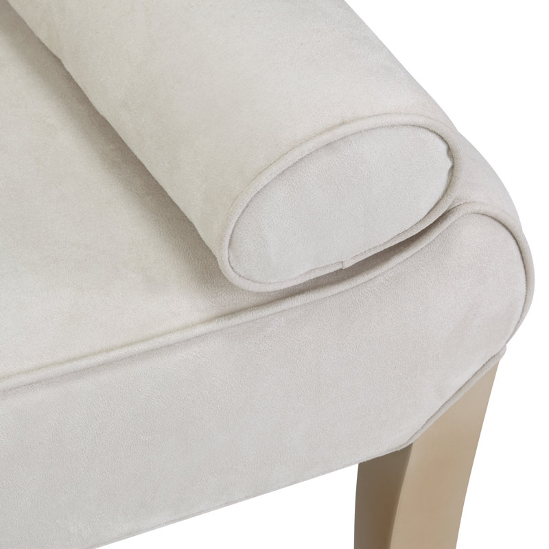 Malibu Crest Upholstered Bench, White/Chardonnay
