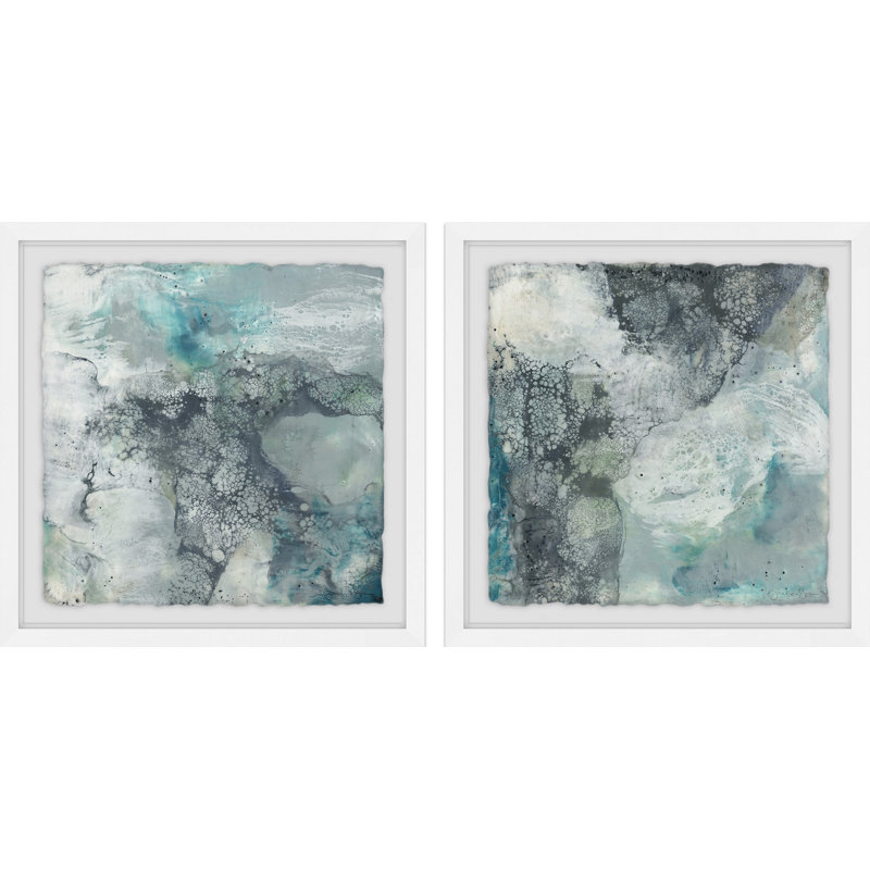 « cloudy marble diptych », reproduction de peinture à l’acrylique, H 12 po x l 12 po x P 1,5 po