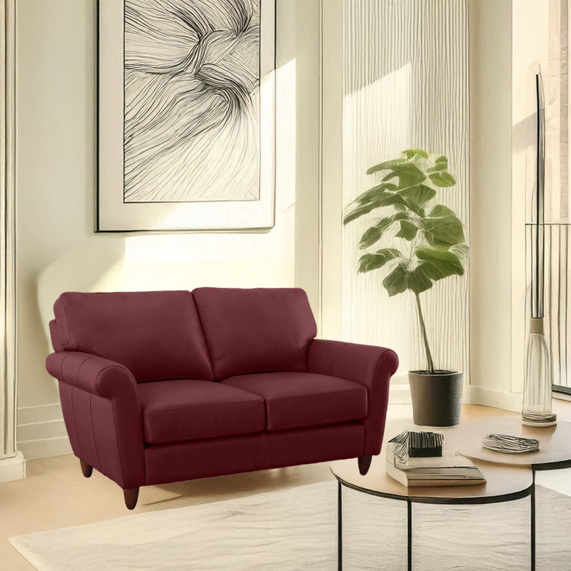 Causeuse en cuir véritable Cherish, Vin