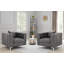 Ensemble de 2 chaises en velours Lyon-1573388127