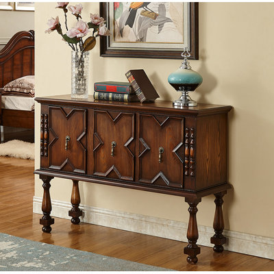 Console d'entrée raffinée avec rangement et détails décoratifs
