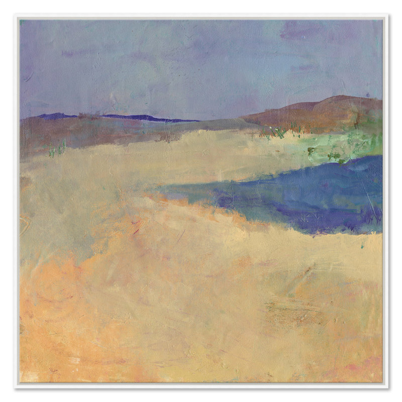 «Foothills» par Jill Krasner - Peinture sur toile à cadre unique, Blanc