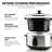 OVENTE Electric Slow Cooker with 3 Cooking Settings, Non-Stick and Dishwasher Safe Stoneware, Stainless Steel Body, Glass Lid, 3.7 Qt Oval Pot for Entrees, Soups, Sauces, Stews & Dips, Silver SLO35ABR-49210257