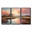«Pink Sunset Over Marsh Wetlands - Lake», ensemble d'art mural-108317266-108317268