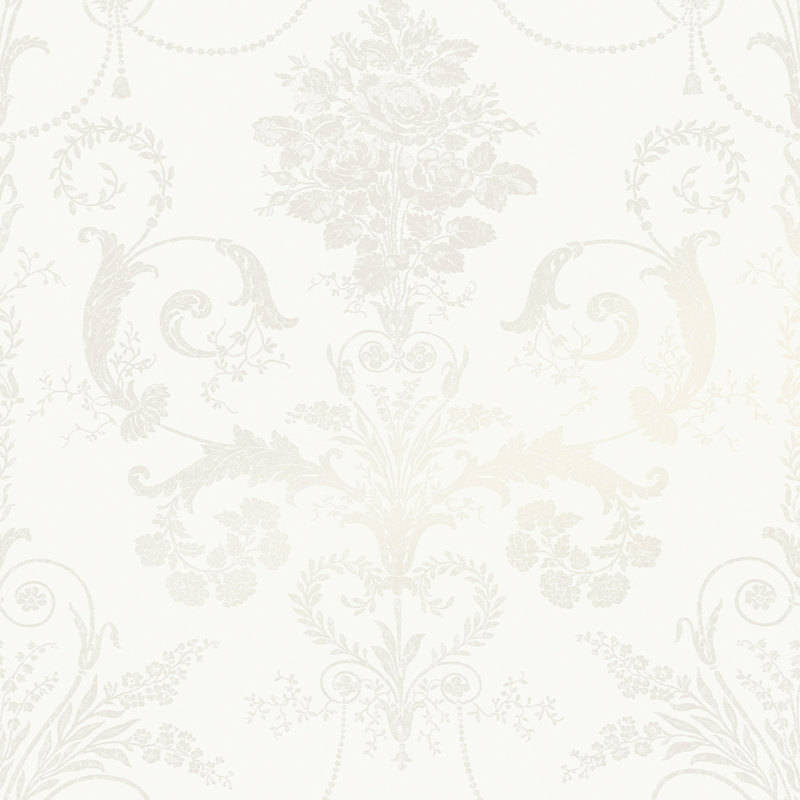 Laura Ashley Josette Wallpaper Roll, White