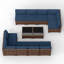 Ensemble de conversation modulaire en rotin pour 10 personnes avec coussins-476941510