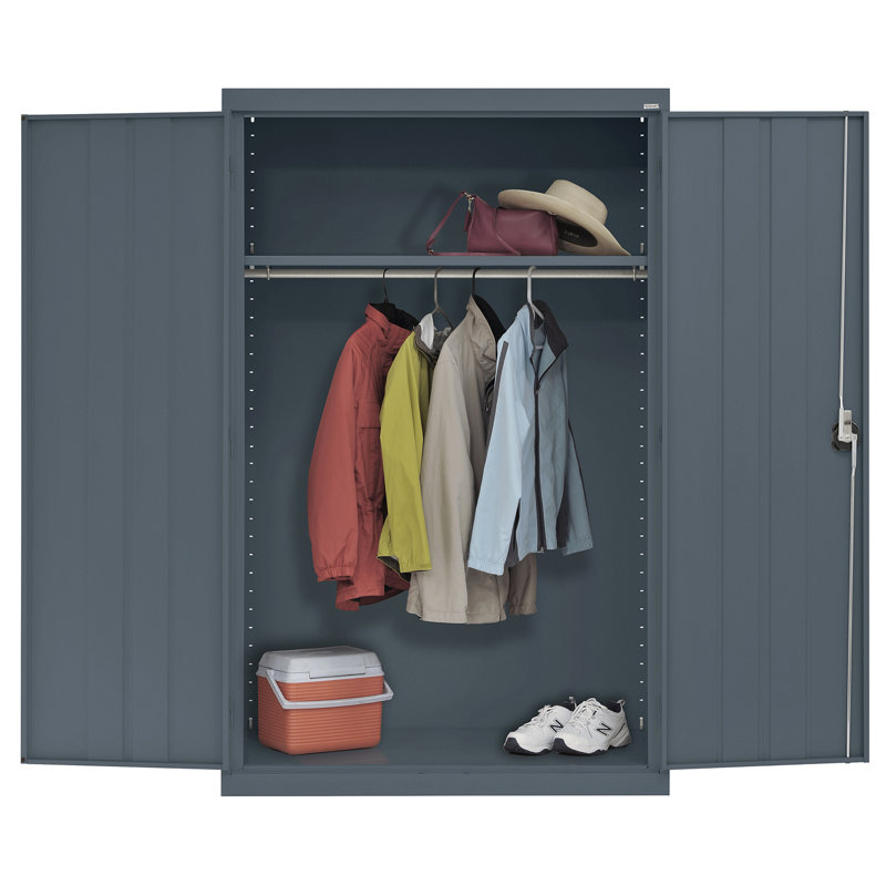 Steel Single Storage Cabinet ( H x W x D), 72" H x 46" W  x  24" D, Charcoal