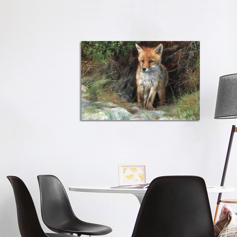 Young Red Fox by David Stribbling - Wrapped Canvas Painting, 66.04cm H x 101.6cm W x 1.905cm D