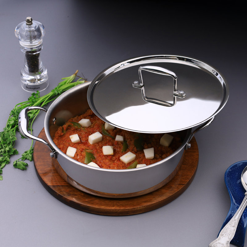 Buckingham Elite Tri-Ply 18/8 Stainless Steel Sauteuse Pan , 2.9 L