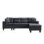 Canapé modulaire noir avec méridienne