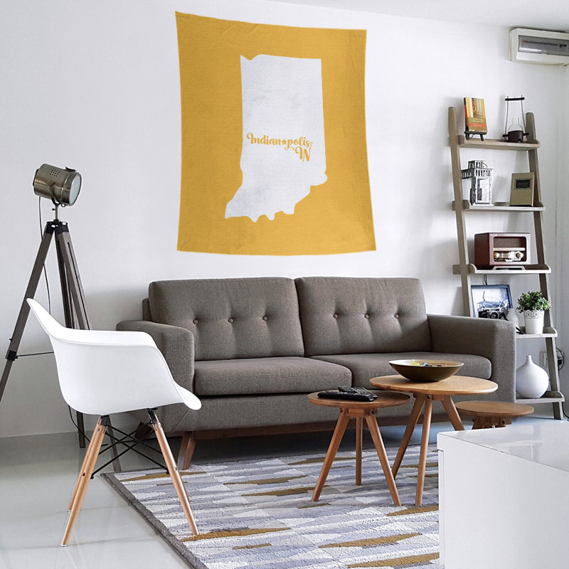 Tapisserie d'Indianapolis, H 80 po x l 68 po, Jaune