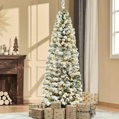 Arbre de Noël avec 250 lumières à DEL, 462 pointes et pieds artificiels pliables de 6 pi, lumières polyvalentes