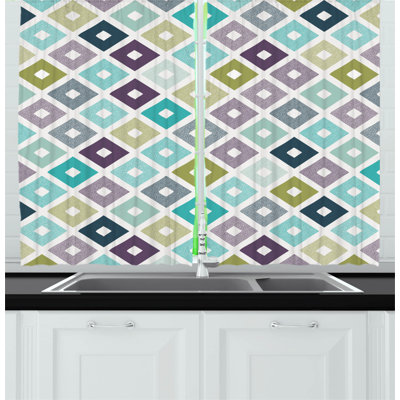 Geometric Pointed Kitchen Curtain
