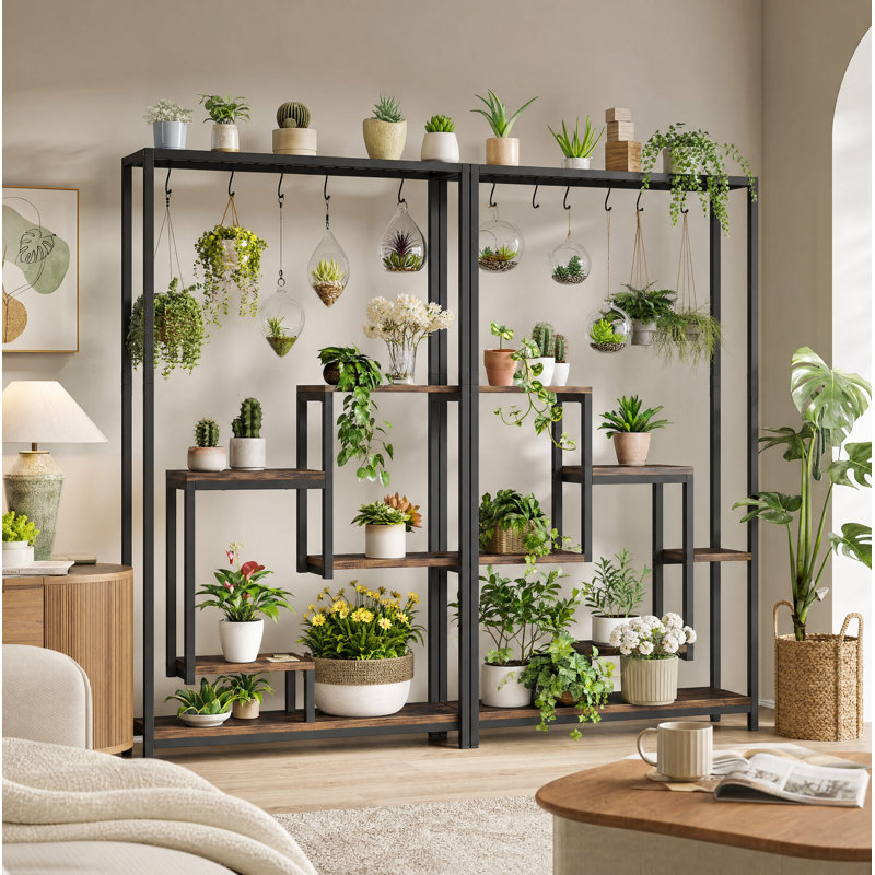 Mahala Plant Stand, Brown/Black