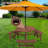 6-Person Circular Outdoor Wooden Picnic Table For Patio-1279723084