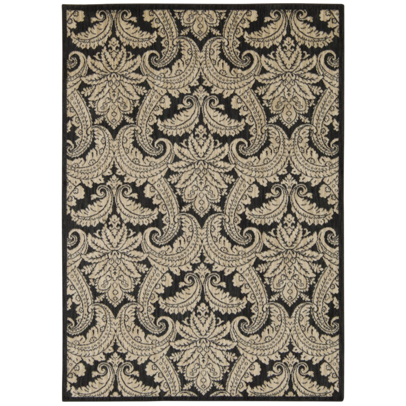 Tapis noir/beige zone Tewkesbury, Rectangle 9 pi 3 po x 12 pi 9 po