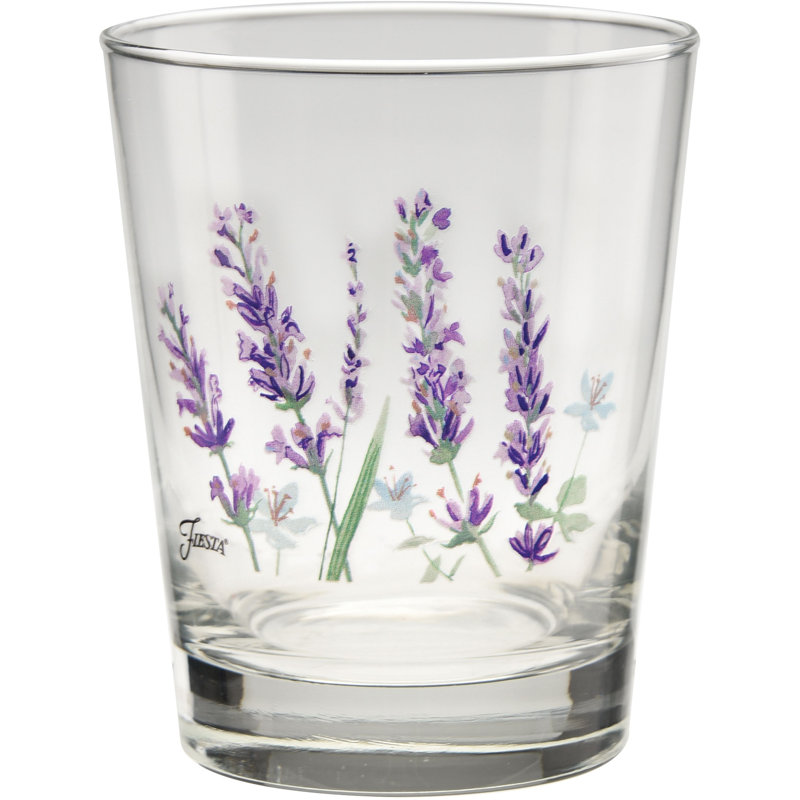 Ensemble de 4 verres à whisky à deux feuilles de style lavande Fiesta Bloom