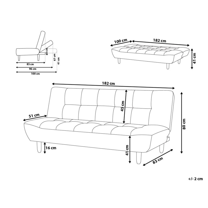Wistow 3 Seater Sofa Bed, Light Grey