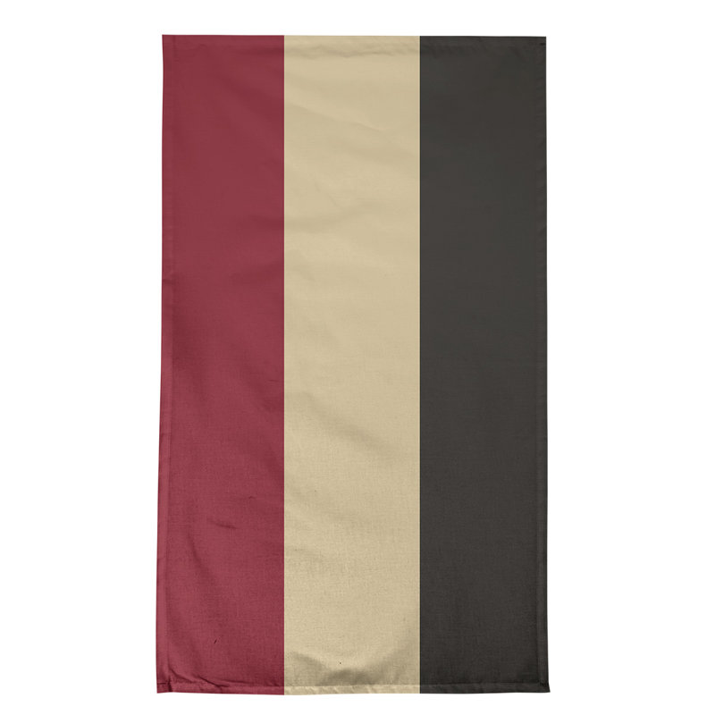 Anaheim Stripe Tea Towel Kitchen Towel, Poly Twill, Brick Red/Desert Sand/Black