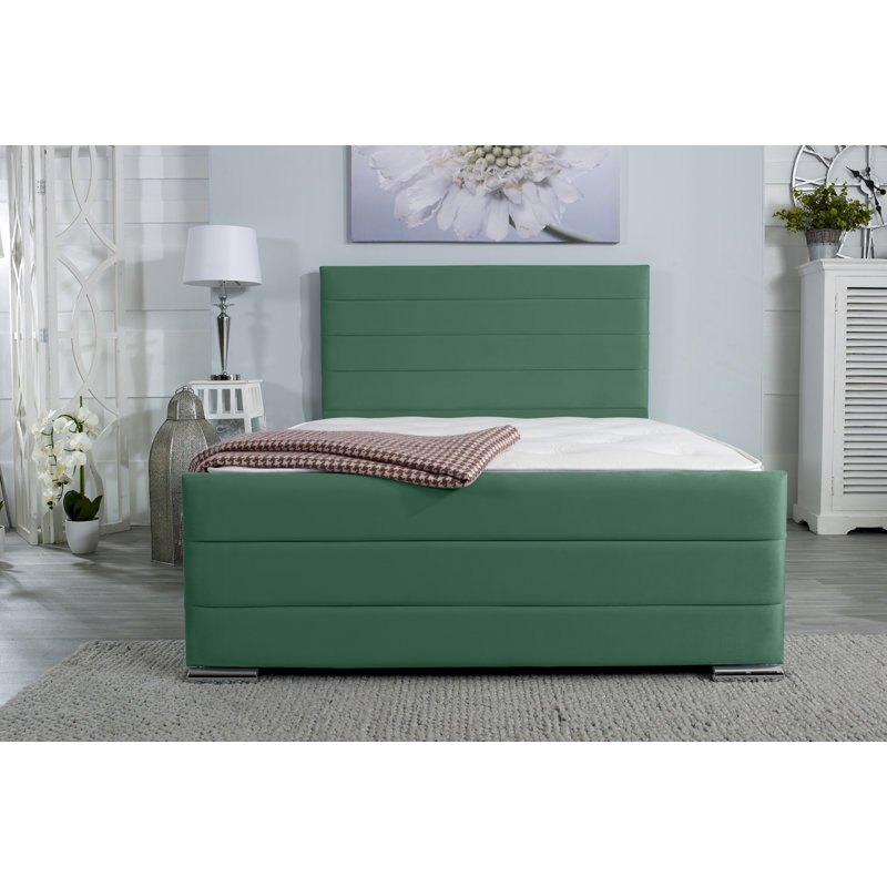 Aderholt Upholstered Bed Frame, Double (4'6), Green