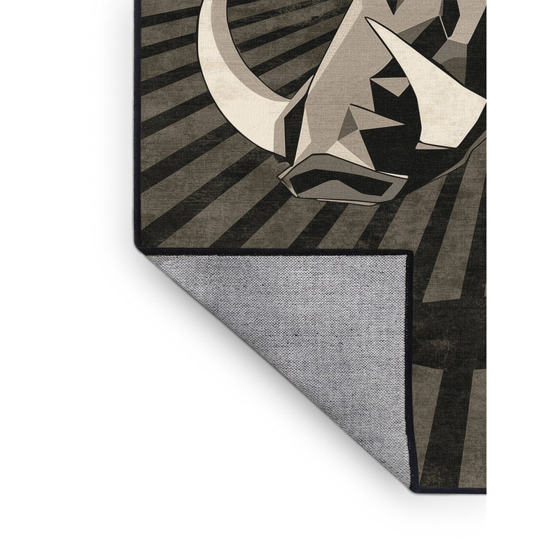 Tapis géométrique gris anthracite lavable à la machine osckar, 4x6