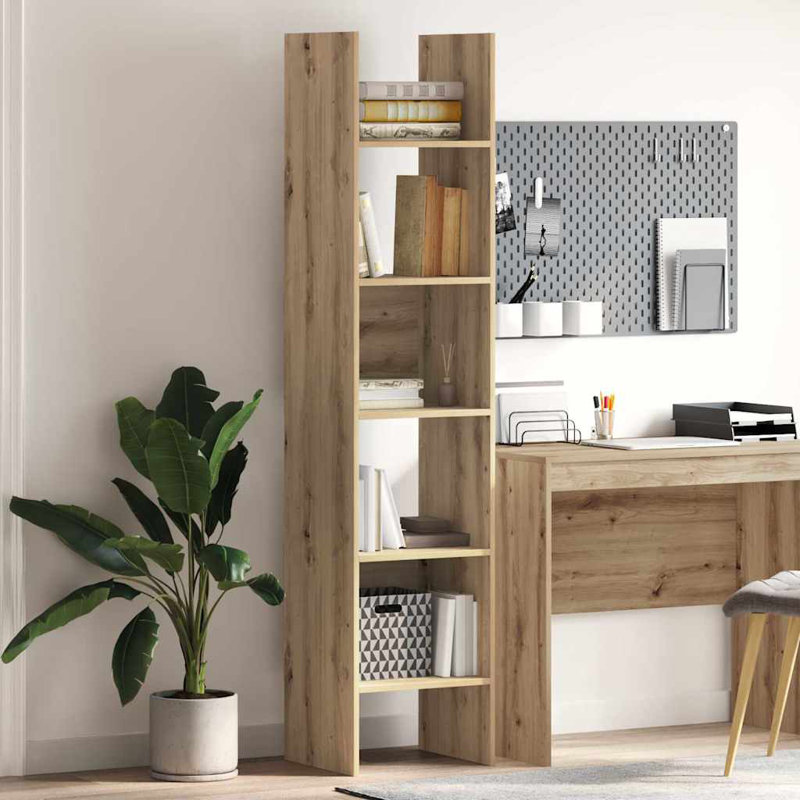 Book Cabinet Chipboard Standing Shelf Rack, (5 Shelves) 180cm H x 40cm W x 35cm D, Brown