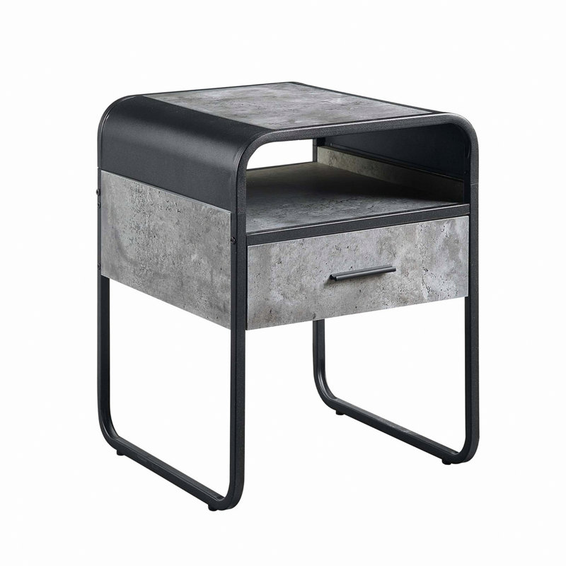 Table de bout en métal avec un tiroir