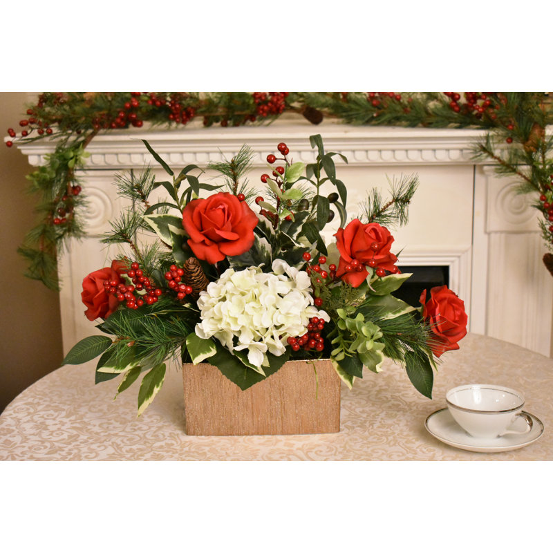Faux Silk Arrangement in Vase
