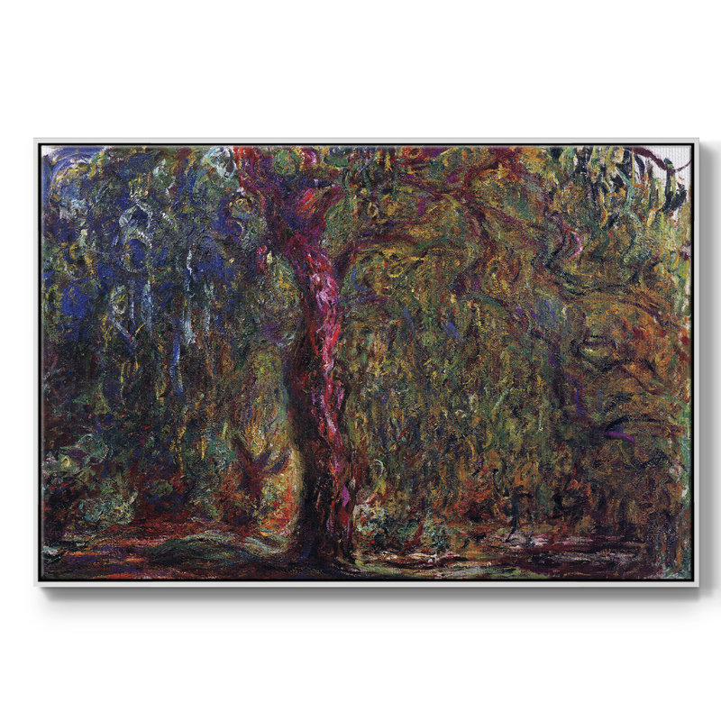 «Weeping Willow» par Monet, reproduction d'art sur toile, Blanc, H 25 po x l 37 po x P 2 po