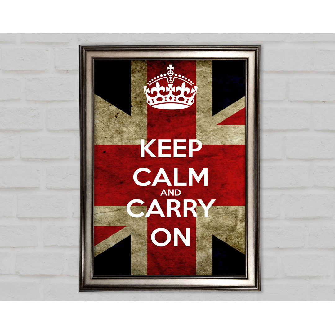 Keep Calm and Carry on Flag - Einzelner Bilderrahmen Kunstdrucke