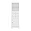 Armoire de rangement moderne avec 3 tiroirs et tablettes réglables-114234587