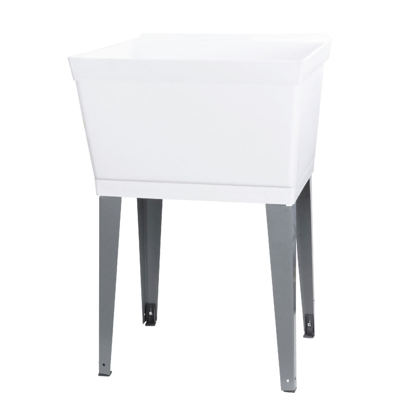 Évier à lessive autoportant L 23,5 po x l 23,5 po, Blanc