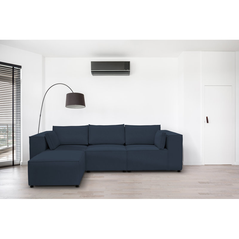 Narvelle 4 Seater Corner Sofa , Blue, Left Hand Facing