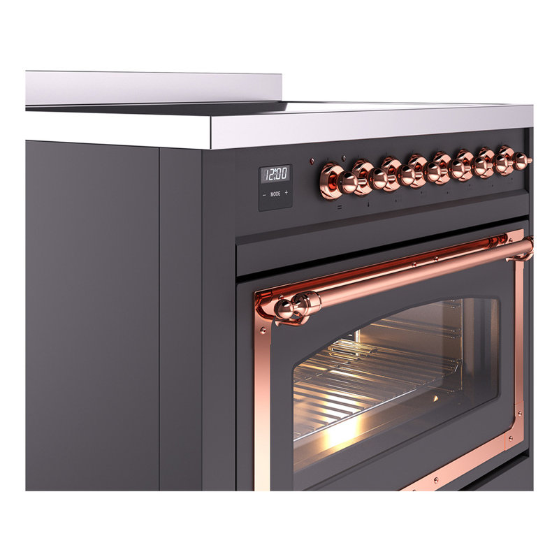 ILVE Nostalgie II Noblesse 36 in Induction Range, Graphite Matte/Copper