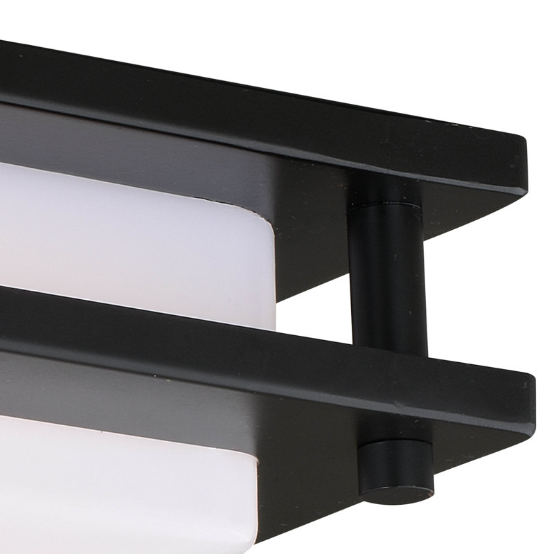 Plafonnier encastré 1 lumière DEL Barreda, Bronze bruni huilé, H 3,5 po x l 12 po x P 12 po