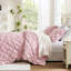 3 pièces d'édredon double / grand, édredon floral texturé, broderie décontractée, douceur nuage, confort toutes saisons, rose lavable à la machine avec respirant et adaptable, nettoyage sans effort-118928642