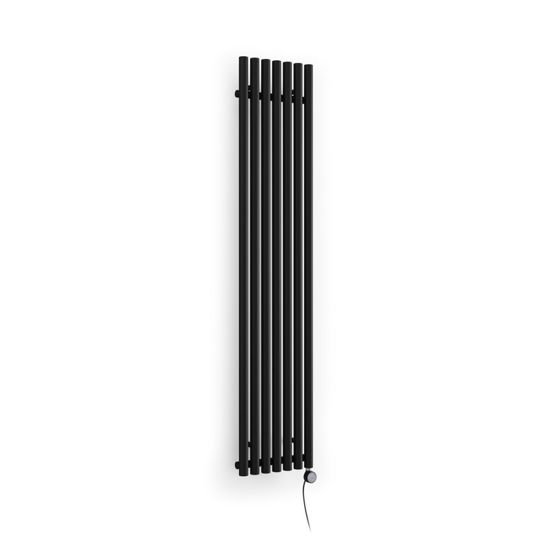 Rolo Room E Electric Radiator, Black, 180cm H  x 37cm W x 9.6cm D