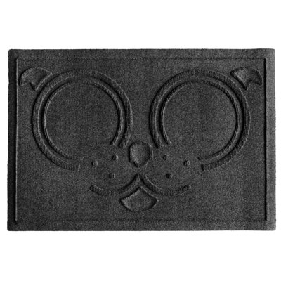 WaterHog® Puppy Face 12 in. x 18 in. Indoor Outdoor Dog Bowl Feeder Mat