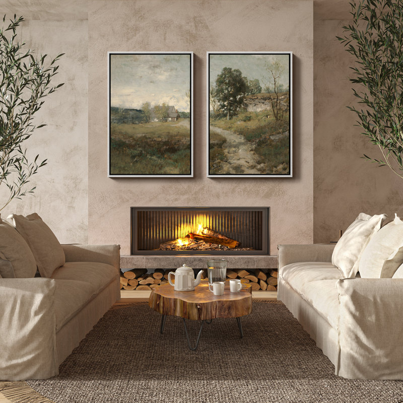 Art mural encadré rétro antique classique pour chambre à coucher, H 24 po x l 16 po, Blanc