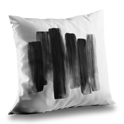 Black Shapes Poly Twill Throw Pillow - Best Sellers for Home Decor