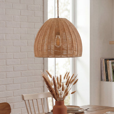23cm H Rope Dome Pendant Shade ( Spider ) in Natural
