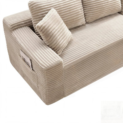 Canapé modulaire Cloud avec méridienne en forme de L, canapé rembourré minimaliste moderne pour le salon, assise profonde, aucun assemblage requis