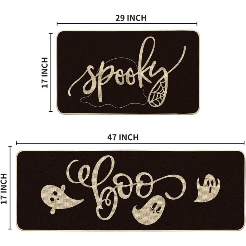 Ensemble de 2 tapis de cuisine Spooky Spider Web Ghost Boo