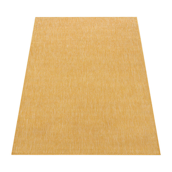 Ebern Designs Flatweave Yellow Indoor/Outdoor Rug | Wayfair